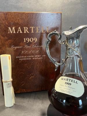 Cognac Martell 1909 1,0 Liter Claret Kristall-Decanter - Einzelstück Cognac Martell 1909 1,0 Liter Claret Kristall-Decanter - Einzelstück